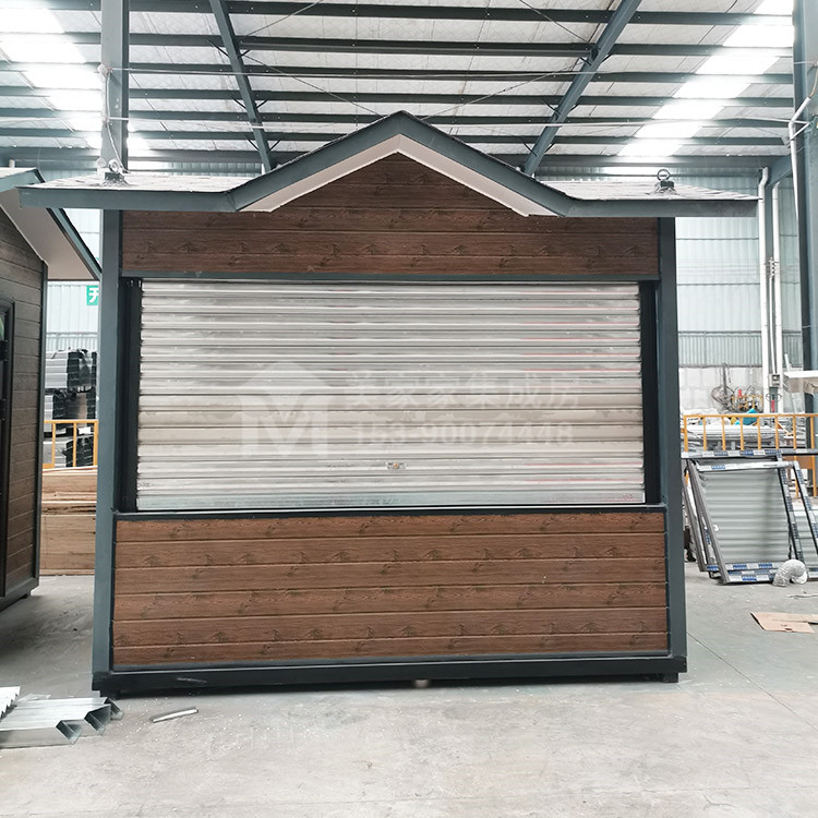 九寨沟木纹色雕花板售货亭产品图1